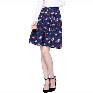 Grace Karin Retro Pleated Bird Pattern Skirt